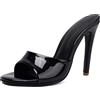 Bviennic Donna Tacco a Spillo Mule Sandals Toe Post Senza Chiusura Heel Serata Festa Heel Nero Numero 43 EU/45Cn