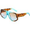 VFDHN Occhiali da sole da uomo leopardati, da donna, retrò, UV400 (blu-marrone-blu)