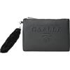 GAÀLLE Gaelle Paris Pochette in Similpelle Nera con Manico in Ecofur, 30 x 20,5 cm