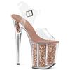 Pleaser FLAMINGO-808G Clr/Rose Gold Glitter UK 7 (EU 40)