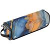 KLL Custodia da viaggio 2 in 1 per ferro arricciacapelli con tappetino resistente al calore, impermeabile, organizer da viaggio per Straigheners, ferro arricciacapelli, asciugacapelli, marmo arancione blu