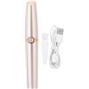 ANKROYU Epilatore Portatile, Rasoio Sopracciglia Elettrico a Forma di Rossetto, Depilazione Facciale per Donna, Rasoio Sopracciglia Oro Rosa per Viso Bikini Capelli Mento Guancia Labbro Superiore