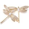 Soumimi Spilla a forma di libellula con strass di cristallo, spilla a forma di libellula, accessorio per vestito, gioiello regalo per donne, Metallo, Strass Cristallo