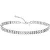 Zealmer Collane girocollo con strass argento scintillante diamante girocollo cristallo strass glitter collana placcata oro gioielli regali per donne sposa matrimonio damigella d'onore, 12.4 inches