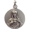 I G J Medaglia del Sacro Cuore di Maria In Argento 925-925 Sterling Silver Sacred Heart of Mary Medal