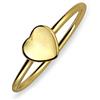 Bling Jewelry Minuscolo Anello Con Monogramma Iniziale A Forma Di Cuore Piatto E Vuoto, Minimalista, Per Adolescenti, Per Donne, Argento 925 Placcato Oro 14K