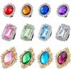 FINGERINSPIRE 12 pezzi Lacci Clip Decorazioni Charms Con Strass Rettangolare/Rombo/Rotondo Scarpa Charm Con Fibbia In Plastica Pietra Gemma Fibbia Per Scarpe Da Ginnastica