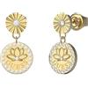 GUESS Orecchini Pendenti Lotus Fiore di Loto JUBE01344JWRHT-U/JUBE01344JWYGT-U, única, Metallo Non prezioso, Non è Una Pietra preziosa