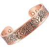 Kerdynelle Bracciale in rame con 6 magneti, 3000 G, con motivo tribale, da uomo/donna, stile celtico