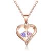 RolaOnly Regali di Natale per Donne Collana Personalizzata in Argento S925 con 2-5 Pietre Portafortuna, Nome Inciso, Gioielli con Ciondolo a Forma di Cuore Personalizzati