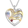Jeweidea Cuore Collana Donna Collana con Nome Personalizzabile con Pietra Portafortuna incisione Collana Mamma Collana Donna Argento Regali Personalizzati