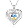 Gaosh Collana con Nome Personalizzato per Donna Collana Cuore e Ciondolo con Incisione Pietra di Nascita per Mamma Nonna Regali Personalizzati (B-Nome 3)