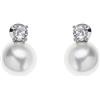 Ottaviani bijoux Orecchini da donna in ottone rodiato con cubic zirconia e perle cm 1,5