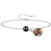 Nergaebe Bracciale Personalizzato con Foto per Donna - Proiezione di Foto all'Interno - Cerchio in Argento Sterling