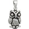 Designer Inspirations Boutique ® - Ciondolo per collana, a forma di piccolo gufo, in argento sterling, SENZA catena o con catena da 40,6, 45,7 o 50,8 cm., Argento, colore: argento, cod. 54-706-13908-16pen