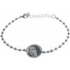 amorili Bracciale Santa Rita da Cascia in Acciaio Inox con Preghiera sul Retro - Gioiello Religioso Uomo Donna, Resistente e Anallergico, Idea Regalo Fede e Protezione, Misura 21 cm