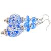 VENEZIA CLASSICA - Orecchini da Donna con perle in Vetro di Murano Originale, Collezione Diana, con foglia in argento, Made in Italy certificato (blu)