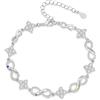 jewelora Bracciale Personalizzato Donna con Nome Inciso Bracciale Mamma con Pietre Portafortuna per Moglie Nonna Regali Festa Della Mamma, San Valentino, Natale (B-Nomi 4)