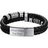Richsteel Bracciali Nome 23 CM Uomo Totem Vichingo Personalizzabile Cordina Doppia Intrecciata Nodo Celtico Bracciale da Uomo in Pelle Premium Chiusura Magnetica
