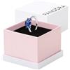 PANDORA Timeless Anello Blue rettangolare con tre pietre scintillanti con cristallo blu principessa e zirconia cubica trasparente, 50