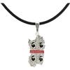 Filu & Trama Ciondolo Sardegna con 4 mori smaltato in argento con collana caucciù
