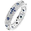 gioiellitaly Anello rosario pavè argento 925 con zirconi bianchi e grani pietre blu Anello unisex Gioiello Uomo Donna (23)