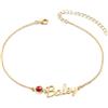 Glooraca Nome personalizzato cavigliere per le donne Custom Birthstone oro bracciale cavigliera Regali gioielli regolabile per la mamma moglie lei (1 Nome)