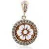 Sanna Gioielli Ciondolo cammeo motivo floreale in argento 925 con contorno di zirconi