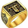 FaithHeart Vichingo Anello Uomo Lupo in Rilievo Totem del Lupo Anello Argento Nero Oro Vintage Non Sbiadisco Aantiallergico con Runa Retro con Nodo Celtico Taglia US 7-14 IT 14-32