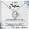 Bramart Collana Donna Figlia da Mamma o Papà Idea regalo per lei Finitura in Argento, Oro Gioiello Compleanno o Natale Idee Regali Ciondolo - Cofanetto con DEDICA incluso (A mia Figlia)