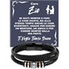 Bramart Bracciale Uomo A mio Zio in Pelle Intrecciata con Acciaio Inox Lucidato di Altissima qualità Idea Regalo per lui Regali Compleanno o Natale Zii da nipote - Cofanetto con DEDICA incluso (A Mio Zio)