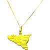 PEGASO GIOIELLI Collana da Donna in Oro Giallo 18kt (750) Catenina Veneta Pendente Sicilia Italiana Italia