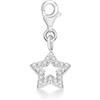 Tuscany Silver Charm con stella aperta in cubic zirconia con moschettone in argento sterling per donna