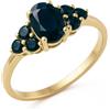 CARISSIMA Anello cluster con zaffiri da donna in oro giallo 9 ct, misura P