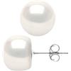 PEARLS & COLORS Orecchini con Perle di Coltura d'Acqua Dolce Bottoni 12-13 mm Qualita AAA+ in Argento 925