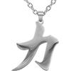 Wchama Collana con ciondolo giapponese nero Kanji per donne e uomini, in acciaio inossidabile, con simbolo portafortuna