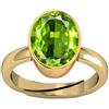 DAURAYA GEMS Anello regolabile in oro con peridoto verde naturale certificato da 15,25 Ratti da 14,50 carati, qualità AA++, con pietra preziosa naturale bianca panchdhatu, per uomini e donne, pietra