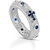 Donipreziosi Anello Rosario in Argento 925% Pavè Uomo/Donna Unisex con Croce Zirconi Diverisi Colori Taglio Diamante (Blu, 20)