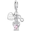 ZUOHUI Charm Angelo Custode for bracciali Pandora, perline fai da te in argento Sterling 925, regalo for donne for compleanno e San Valentino.