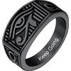 PROSTEEL Anello da uomo Personalizzabile con occhio di Ra Horus, anello con croce Ankh, gioielli egiziani, in acciaio inossidabile/placcato oro/nero, Taglia 14.5/17/19.75/22.25/25/27.5/30/32.5