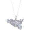 amorili Collana Sicilia Uomo Donna - Ciondolo Italia Sicilia in Acciaio Inossidabile - Gioielli Unisex Regalo Elegante Made in Italy cll1905