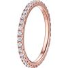 Suplight Anello Donna Matrimonio Oro Rosa e Argento 925 con Zirconi Fedina con Brillantini - Fedine Fidanzamento Coppia Misura 24 Regalo per Natale Compleanno