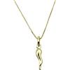Cavaliere Gioielli Collana con Cornetto Dorato Argento 925 Donna Uomo Portafortuna Scaramantico Pendente ciondolo