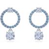 Swarovski Orecchini pendenti Attract, Taglio Round, Blu, Placcato rodio
