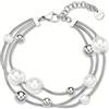 Brosway Bracciale Donna in Argento con Perle e Catena Intrecciata, Modello BPC58, Elegante Gioiello da Polso