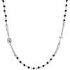 Linea Italia Gioielli - Collana Rosario Girocollo in Argento 925 Con Pietre Nere, Croce e Medaglietta Madonna - Made In Italy