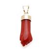 Antonino De Simone Ciondolo mano a pugno in corallo rosso del Mediterraneo, montato in argento 925, disponibile anche in argento dorato 925. Peso circa 1 grammo.