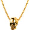 U7 Collana Pendente da Uomo Cindolo di Teschio, Catena Regolabile, Acciaio Inossidabile Placcato Oro 18K, Gioiello Gotico Hip Hop Punk, Colore Oro, Confezione Regalo, Accessorio Halloween