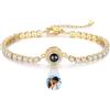 Amsgedhie Bracciale Personalizzato con Proiezione Foto per Donna Bracciale Infinita con Incisione per Mamma, Nonna, Fidanzata Regalo per San Valentino Festa della Mamma (A-Oro)