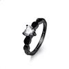 MeMeDIY Anelli di Coppie in Acciaio Inossidabile Personalizzato Set, Nomi Incisi Promettono Anelli con Gemma del Cuore, Sacchetto Regalo Incluso